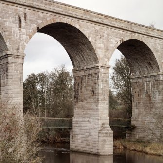 Detail of the central arches of the Roxburgh Railway Viaduct from the South West