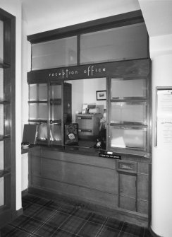 Interior.
Detail of 1930's reception desk with original 'reception office' sign.