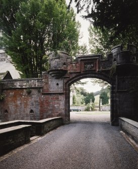 View of gateway from NNE showing "SALVE" in inset panel over segmental arch
