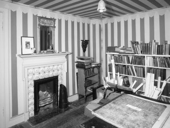 Interior. Ground floor, view of tented dressing room (created by Hugh Ross)