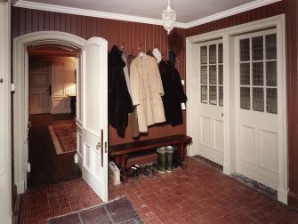 Interior. Ground floor, lobby, view of cloakroom