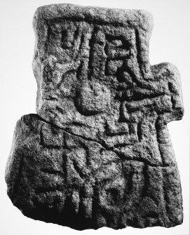 Detail of cross shaped stone.