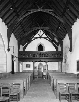 Interior. View of rear of nave showing gallery