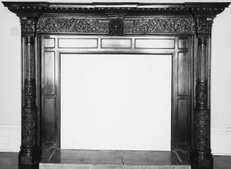 Interior.
Ground floor, view of carved seventeenth century timber chimneypiece.