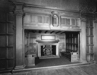 Interior.
View of ingleneuk fireplace in main hall.