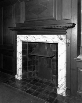 Interior.
Detail of fireplace in games room.