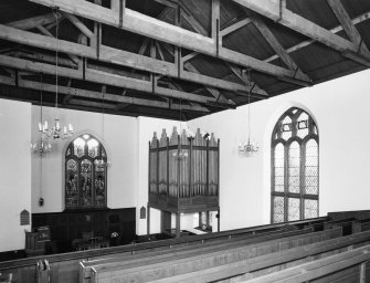 Interior.View from NE from gallery showing roof structure