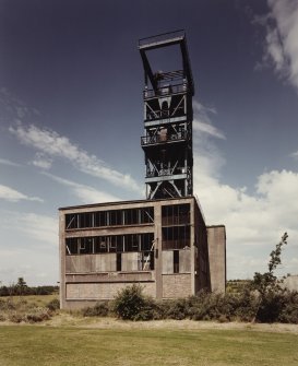 View from SW of headframe and winding engine house.