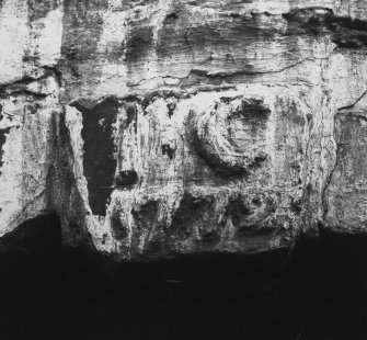 Detail of arch keystone on SE front.