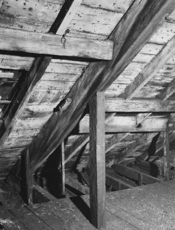 Interior.
View of roof structure showing detail of specimen principal rafter.