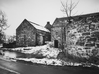 View from N of byre and  horse-engine house