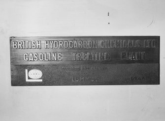 Interior.
Detail of company nameplate.
