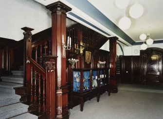 View of stair hall from N