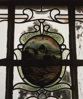 Entrance hall, stained glass, detail