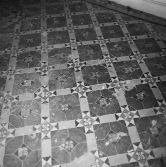 Interior.
Ground floor, entrance hall, detail of floor tiles.