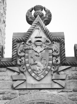 Detail of armorial above main entrance