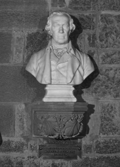 Interior. 2nd. floor, exhibition room, detail of bust of James Watt