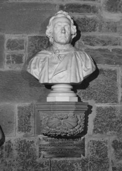 Interior. 2nd. floor, exhibition room, detail of bust of Thomas Chalmers