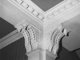 Interior.
Ground floor, entrance hall, detail of cornice and brackets.