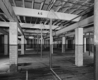 Interior.
View from WSW of first-floor level of former Finishing Department.