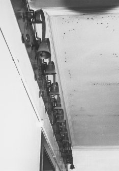 Interior.
Detail of range of service bells in ground floor passage.
