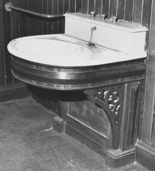 Interior.
View of wash hand basin in cloakroom.
