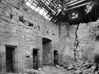 Interior view of Ephinstone Tower showing SW corner of upper storey.