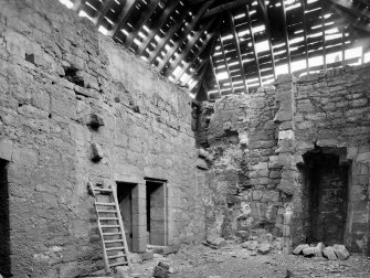Interior view of Elphinstone Tower showing upper storey from SW.