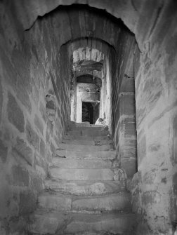 Interior view of Elphinstone Tower showing stair to first floor.