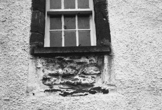 Detail of window lintel on N elevation.