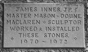 Detail of date plaque.