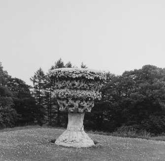 Detail of decorative urn.