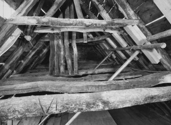 View of roof structure from W.