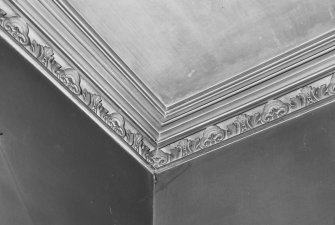 Interior.
Detail of cornice in staircase hall on first floor.