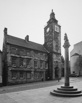 View from South East showing steeple, main front and mercat cross