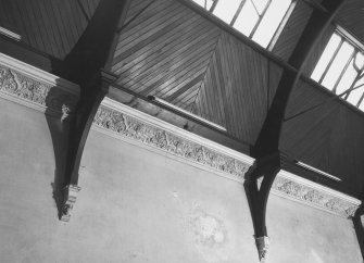 Interior.
Church hall, detail of roof buttress.