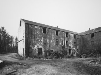 View from NE of S wing of central block of farm buildings (former distillery), possibly former maltings block.