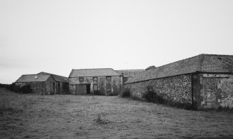 View of steading buildings adjacent to farmhouse from ESE.