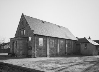 General view from NW of Baxter Memorial Hall which was in use as a church by the Church of Scotland on the date of visit.