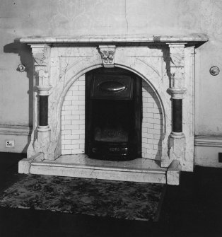 Interior.
Ground floor, SW apartment, detail of fireplace.