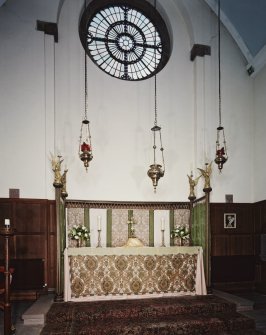Interior.
View of altar from W.