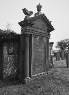 Graveyard (by SW church entrance), Mary Hunter tomb from 1779, detail