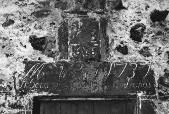 Detail of datestone of 1626 and lintel of 1737.