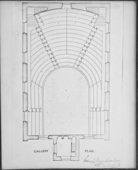 Interior. Gallery floor plan dated 1885 signed Frank Carruthers Architect