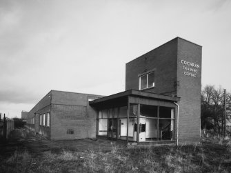 View from SW of Cochran Training School (disused since closure of apprentice scheme)