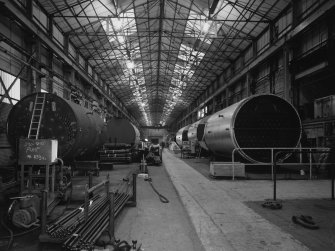 Heavy Fabrication Finishing & Testing  (Bay 7): general view from NW, with part of hydraulic testing unit in foreground (L)