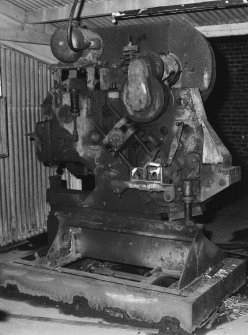 Detail of Punch & Shear Machine in open shed at SE end of Bay 3 [Heavy Fabrication], made by Henry Pels of London