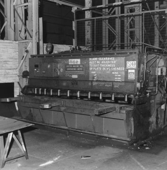 Detail of Scottish Machine Tool Corporation plate shearing machine in Bay 4 [Light Fabrication and Engineering]