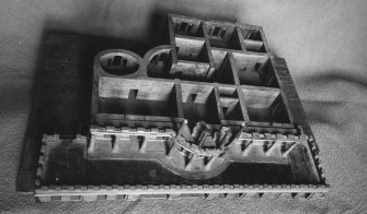 View of model of house, showing ground floor plan.