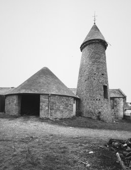 View of windmill and horsemill from W.